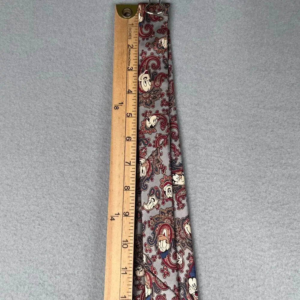 Balancine Disney The Tie Works Necktie Paisley Mickey Silk Made In USA Mens Tie